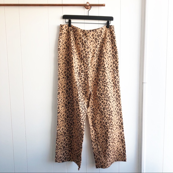 NWT Reformation Leopard Noble Crop Linen Pants - Picture 2 of 5